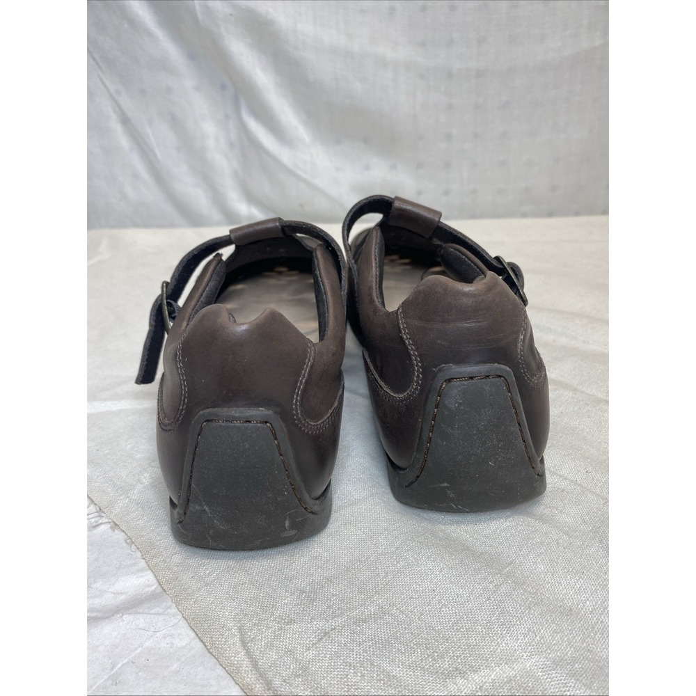 Footprints by Birkenstock T Strap Mary Jane Shoes Brown Leather 39 US 8 Flowers - Picture 4 of 9